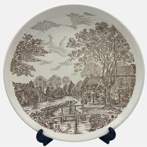 Vintage Taylor Smith Taylor Yorkshire Brown Chop Plate 12.25” USA Made